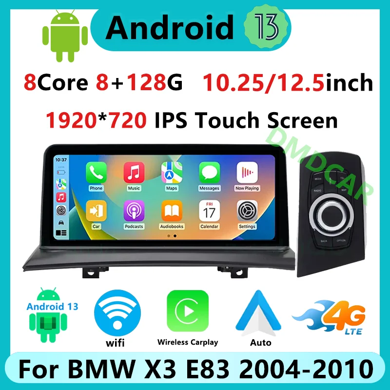 

Factory Price 12.5" ID8 UI Android13 Auto Bluetooth GPS Navigation Screen Apple Carplay Auto Car Video Player For Bmw X3 E83