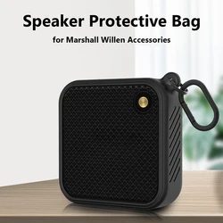 Silicone Speaker Cover Portable Speaker Protective Box Shockproof Anti-fall with Metal Hook Accessories for Marshall Willen