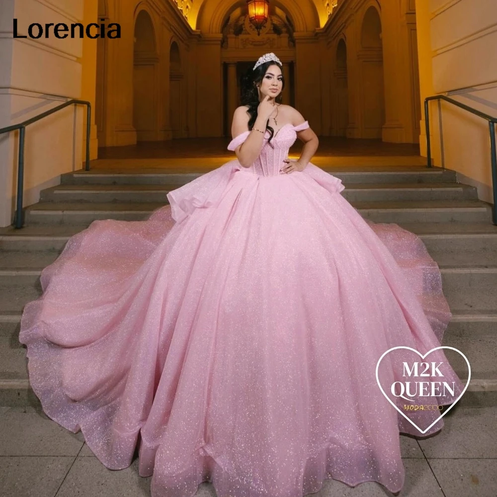 Customized Pink Quinceanera Dress Ball Gown Applique Beaded Crystal Tiered Mexico Corset Sweet 16 Vestidos De 15 Años YQD926