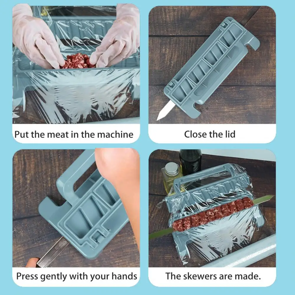 Kabob Mold Kebab Maker Mold Portable Barbecue Skewers Tool Family Gathering Kabob Press Rectangular Prism Grill Accessory