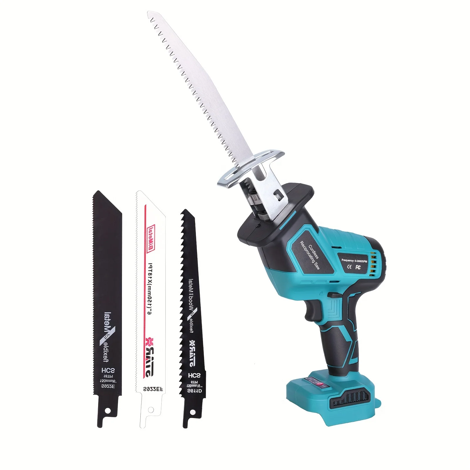 

Electric Brushless Reciprocating Saw For Cutting Wood/Metal/Pvc With 4 Saw Blades Without Batteries For Makita Battery