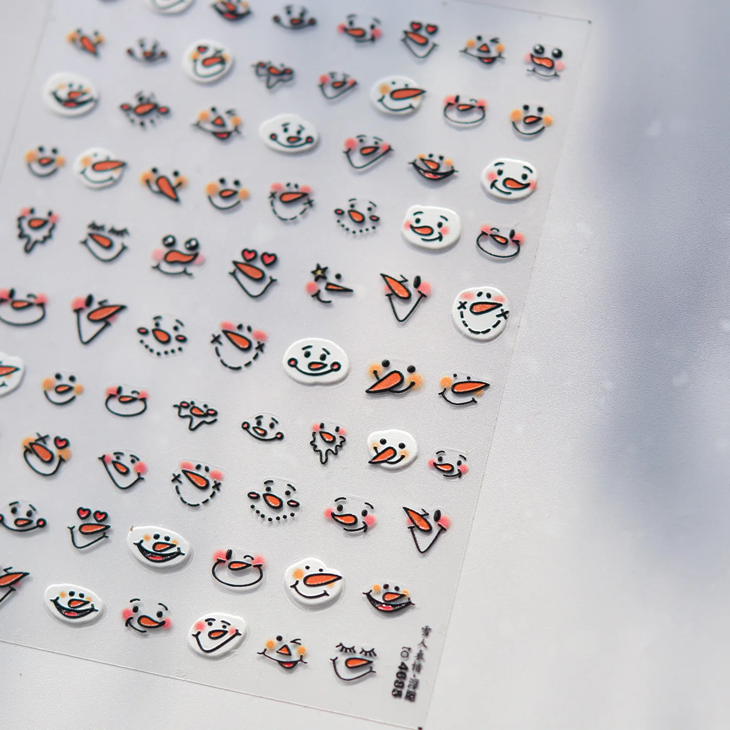 1pcs Snowman Expression Christmas Nail Art Stickers Cute Colored Tree Adhesive Nails Decoration Parts Decals DIY