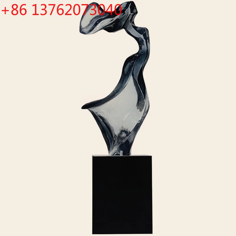 

53Modern light luxury transparent resin sculpture ornaments Hotel lobby abstract art aisle floor decoration