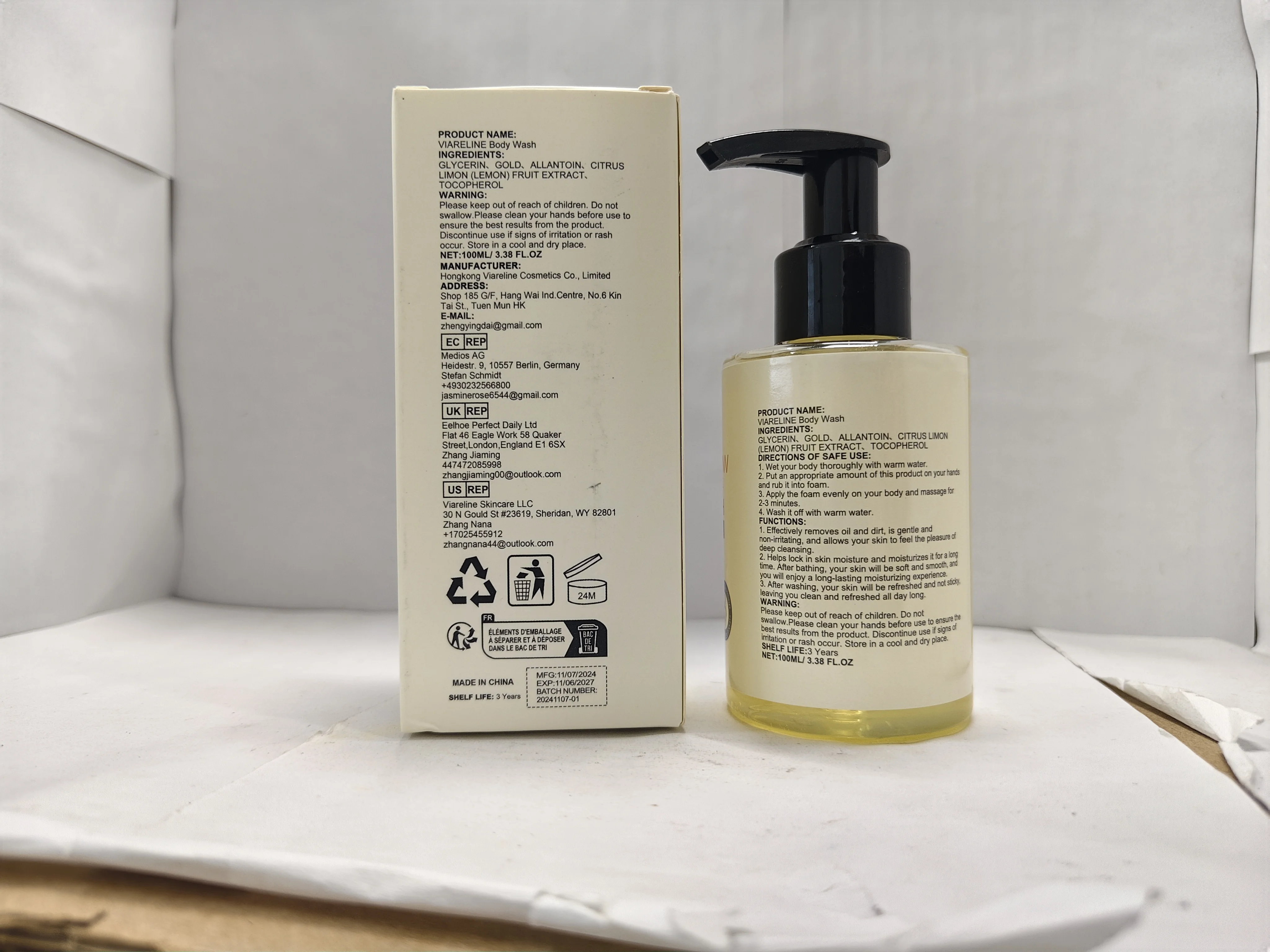 Viareline Moisturizing Body Wash Clean, Gentle, Refreshing And Comfortable Smooth Moisturizing And Nourishing Skin