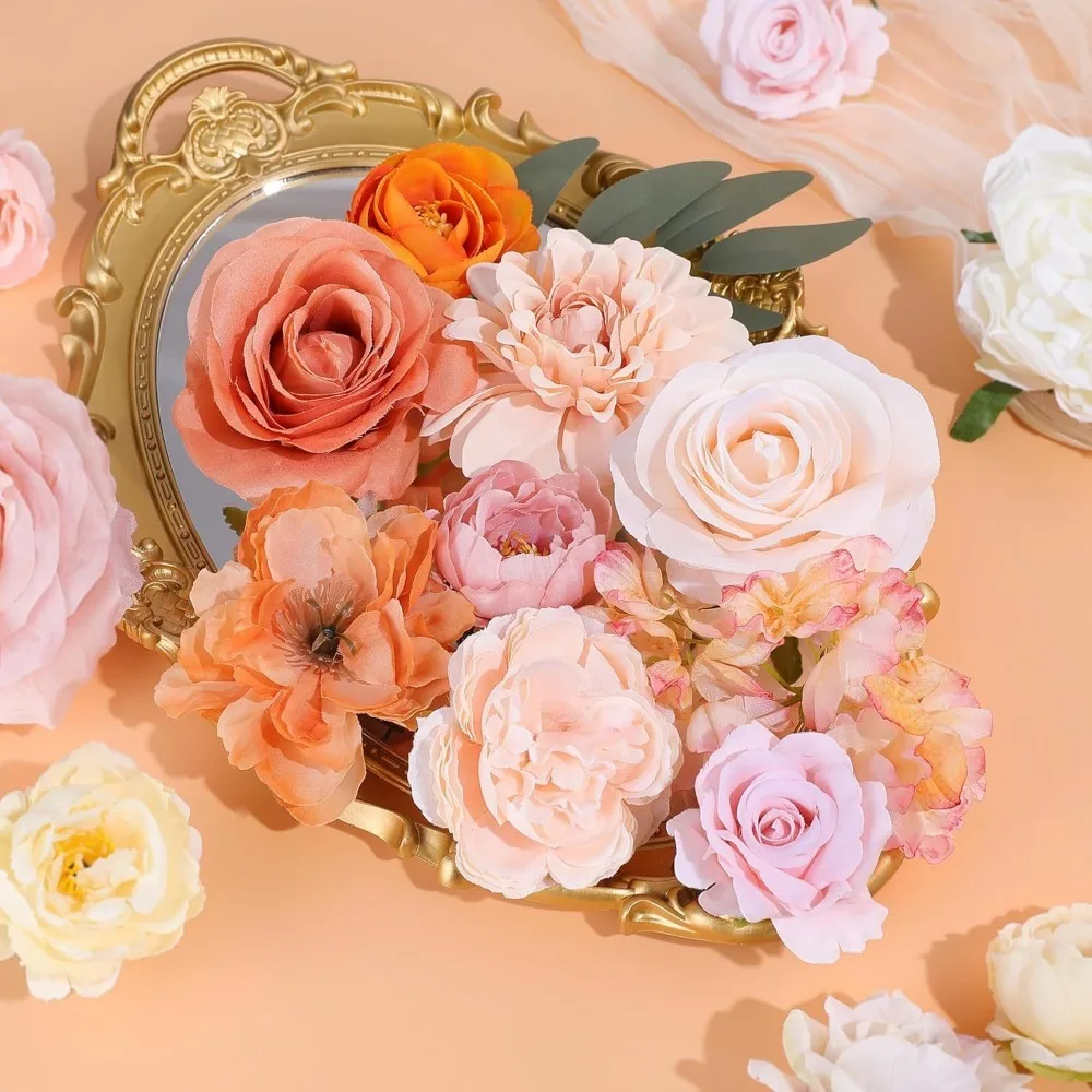 Artificial Flowers Decoration with Flower Stems for Bouquet Wedding Decorations Room Decor Home Decoration Flower Gift Boxes DIY - view 2
