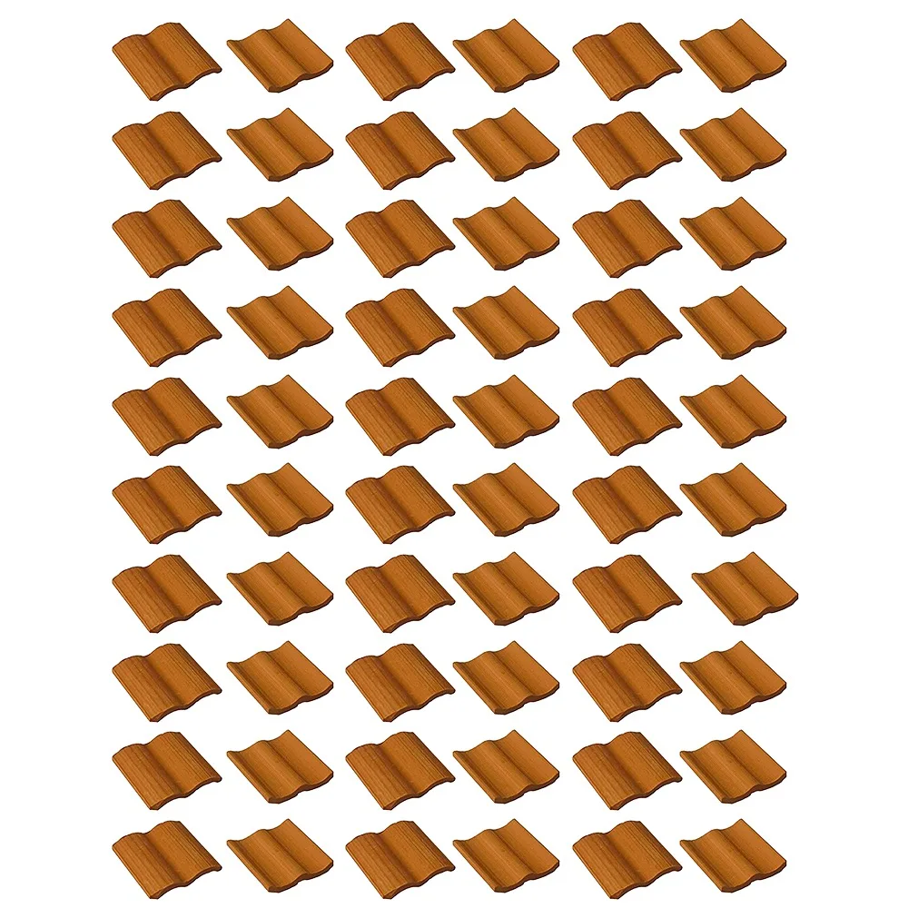 60 sztuk Mini czerwone płytki dachowe zestaw do budowy modeli miniaturowe płytki figurka kształtowanie krajobrazu DIY bajkowe akcesoria ogrodowe