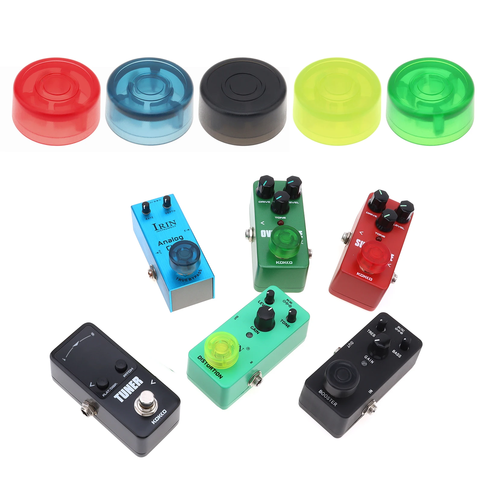 Kombination aus kleinem, kompaktem Gitarrenpedal und Tragetasche aus Aluminiumlegierung mit 6-Zoll-Kabeln, Klebebändern und Fußschalterkappen – Detail 8