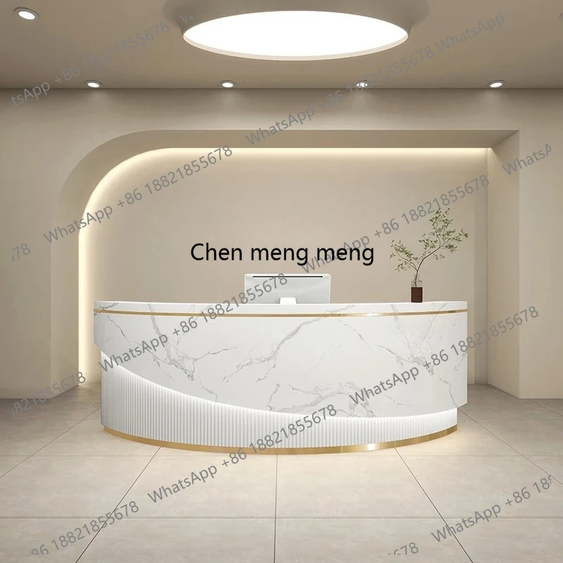 Reception Office Table Salon Reception Desk Beauty Salon Bar Women's Clothing Store Bar Arc Training Medical Guide Dental Clinic