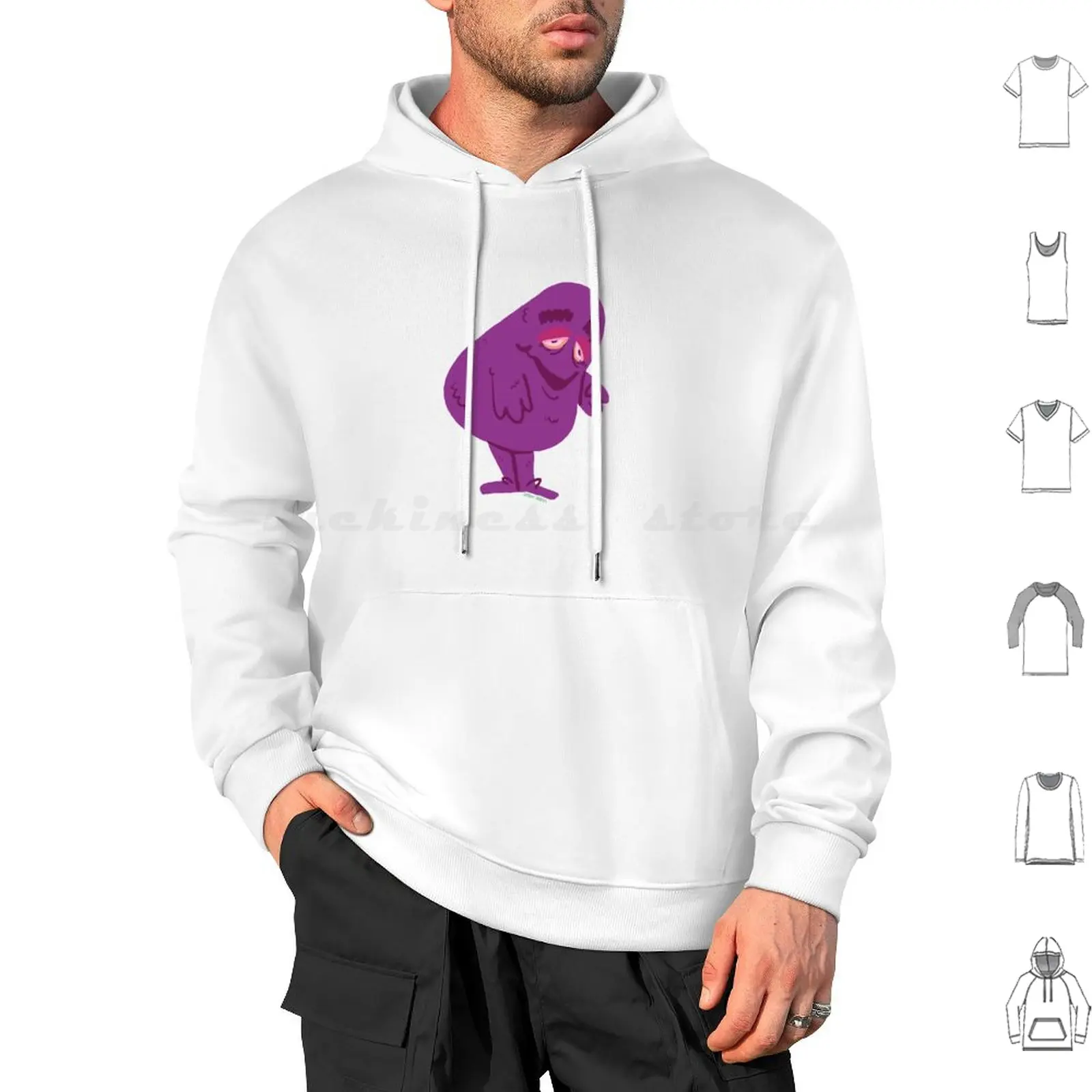 Grody Grimace 08 Hoodie cotton Long Sleeve Grody Grimace Fast Food America Weird Gross Funny Purple Monster Cartoon Food Kids