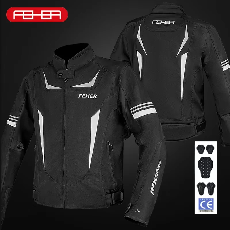 

FEHER Men's Motorcycle Jacket,Size S-7XL,All Season,Waterproof,Warm,Windproof,and Drop Resistant,Suitable for Off-road Riders