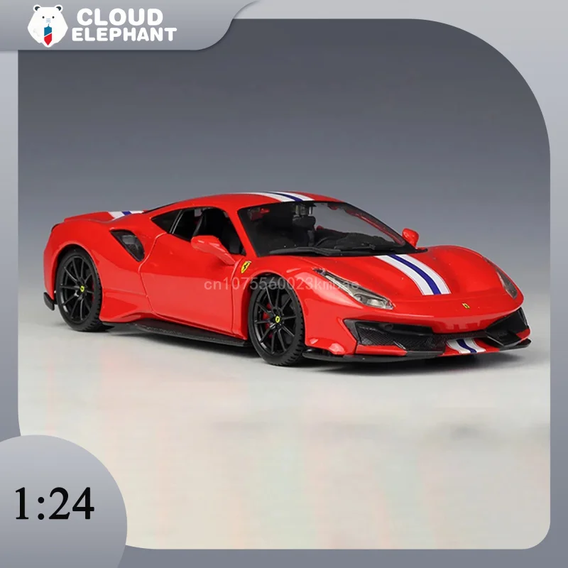 Maisto Ferr 488 Pista Sports Car Model 1:24 Diecast Alloy Simulation vechile Model Collection Home Decoration Ornament Toy Gifts