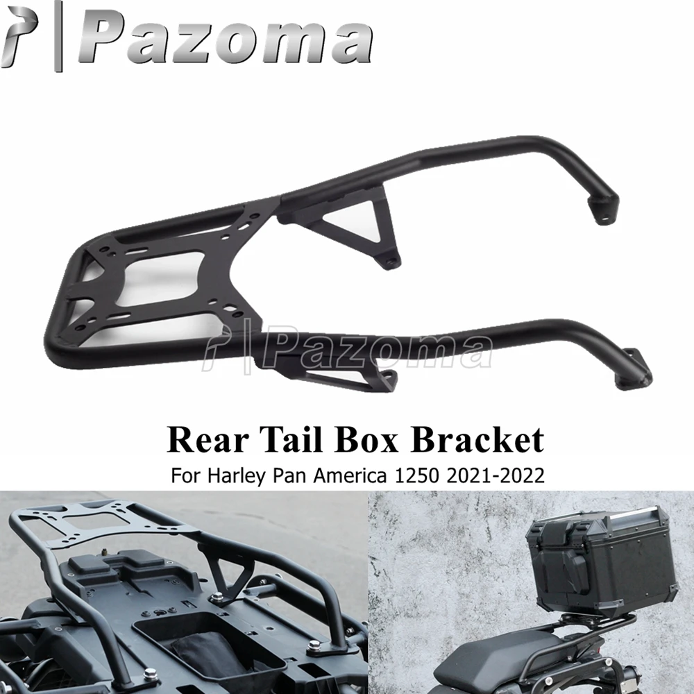 Steel Black Rear Tail Box Bracket Motorcycle Trunk Boxes Luggage Rack Bracket For Harley Pan America 1250 RA1250 S CVO 2021-2024