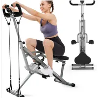 Home Multi-Functional Exercise Bike Squat Machine Indoor Rowing Fitness Riding Machine Single Unit for Physical Training