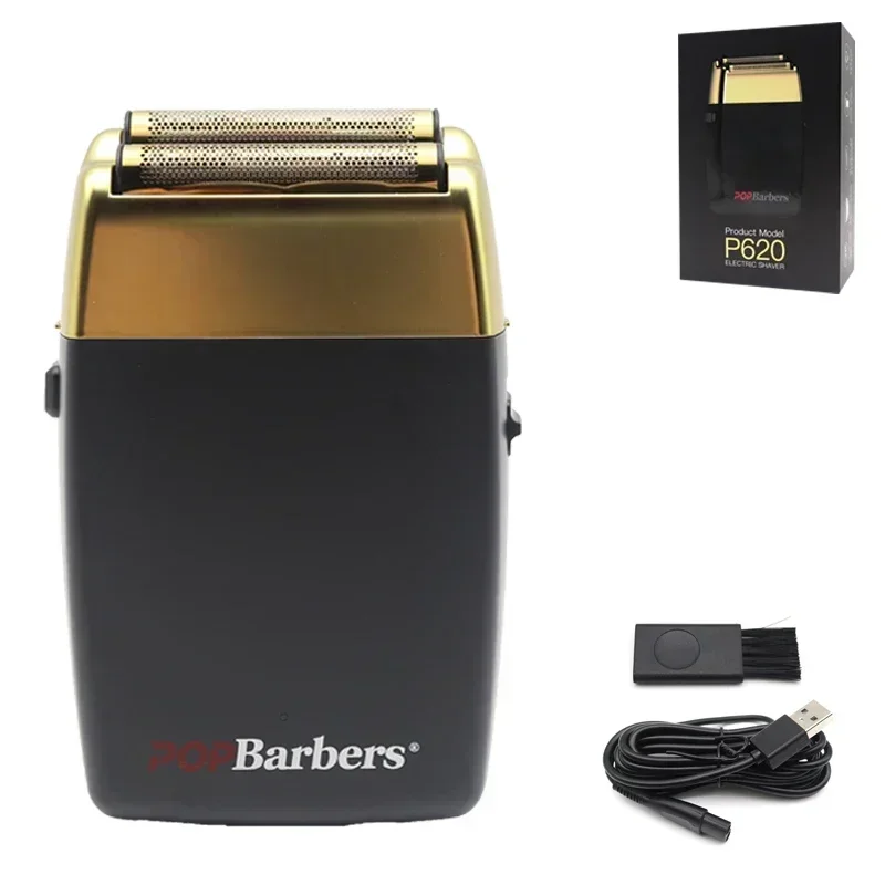 11000 RPM POP Barbers P620 Professional Electric Men's Beard Trimmer Double Foil Shaver Electric Shaver USB Hair Cutting Machine image 3