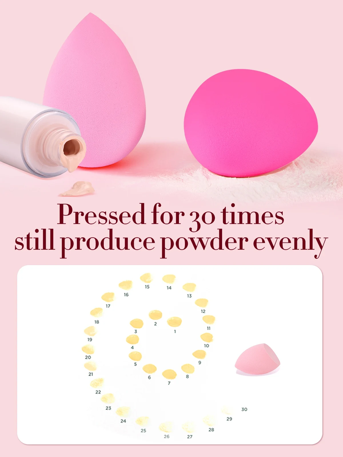 Juego de 6 uds de esponjas de maquillaje, esponjas cosméticas de belleza profesionales rosas para todo tipo de piel, esponja de belleza para licuadora