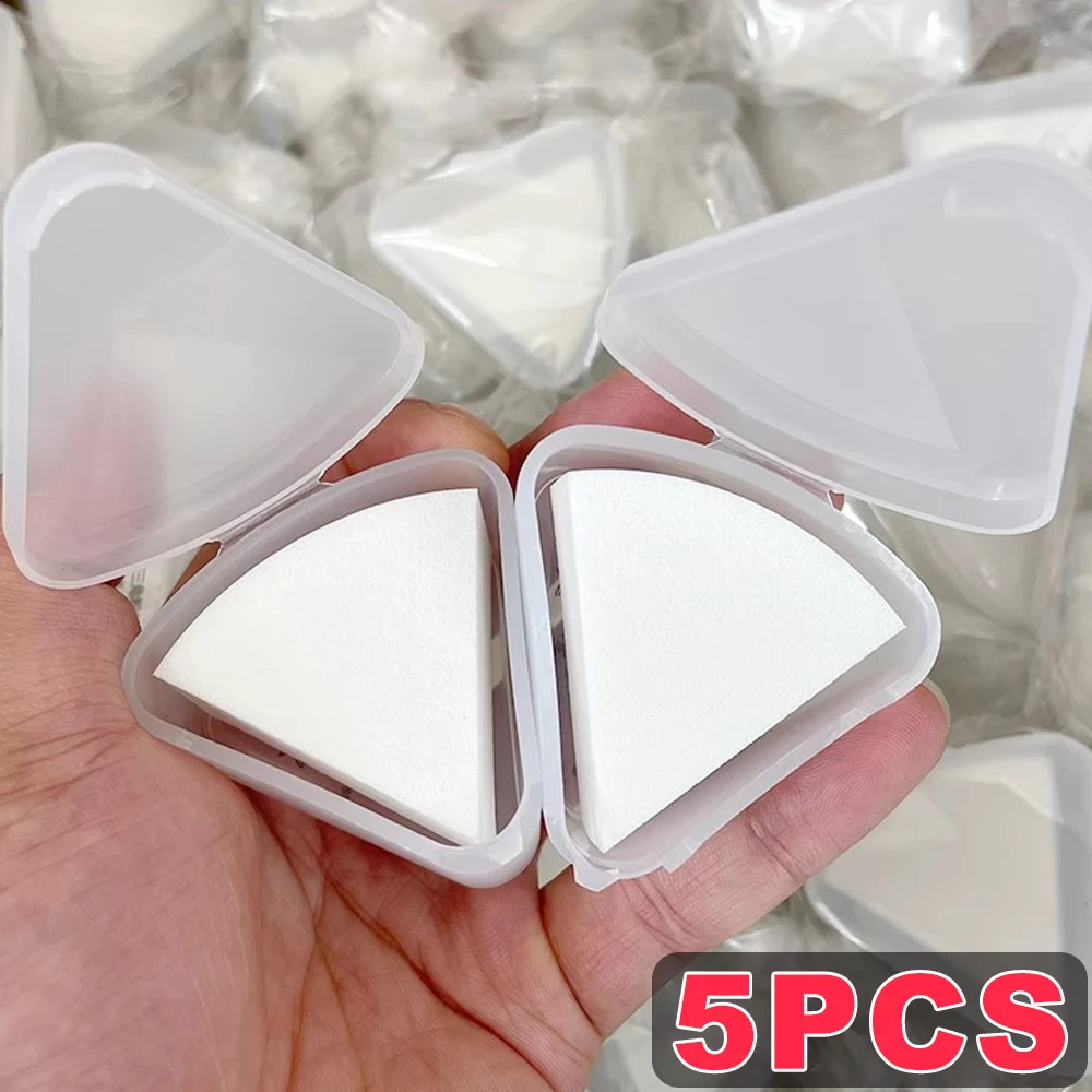 Cajas de almacenamiento triangulares portátiles para esponjas de polvo, soporte para esponja de maquillaje a prueba de polvo para uso doméstico, estuche de almacenamiento de esponja ecológico, herramienta