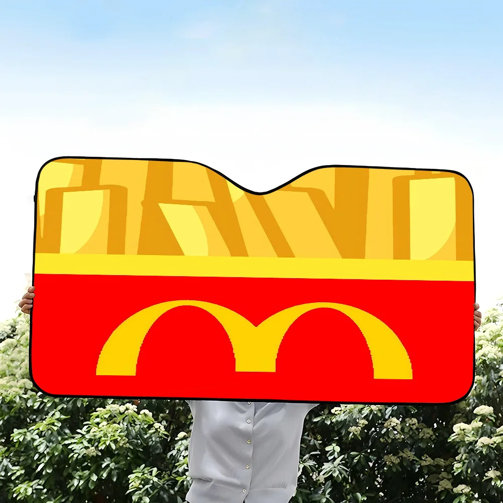 M-McDONALD S غطاء الزجاج الأمامي سيارة الزجاج الأمامي راية نافذة السيارة الظل الزجاج الأمامي ظلة ديكور السيارة الغربية