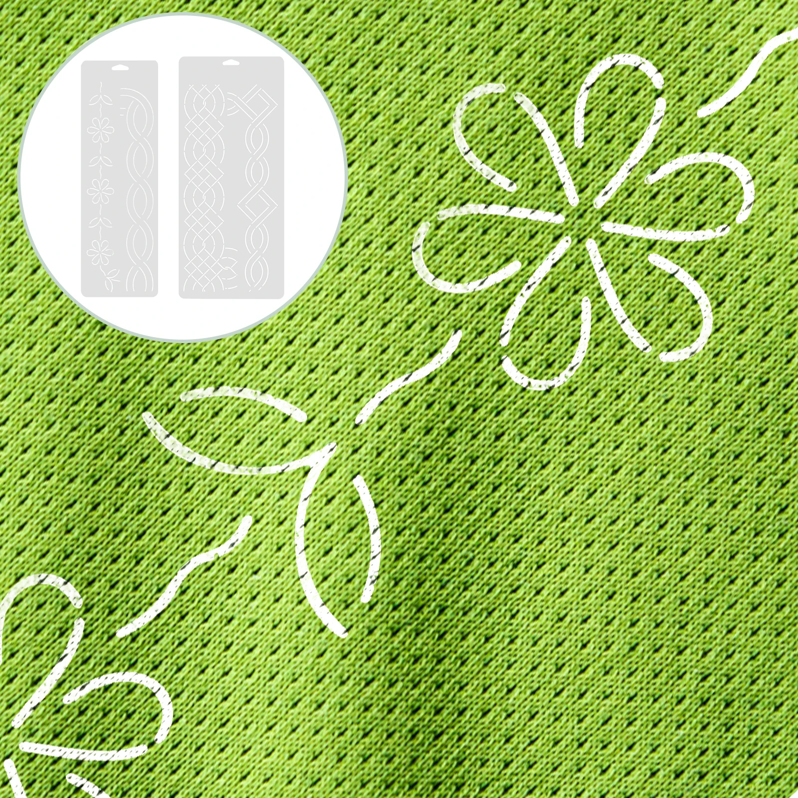 

2 Pcs Stitching Embroidery Template Quilting Stencil Plastic Geometric Templates