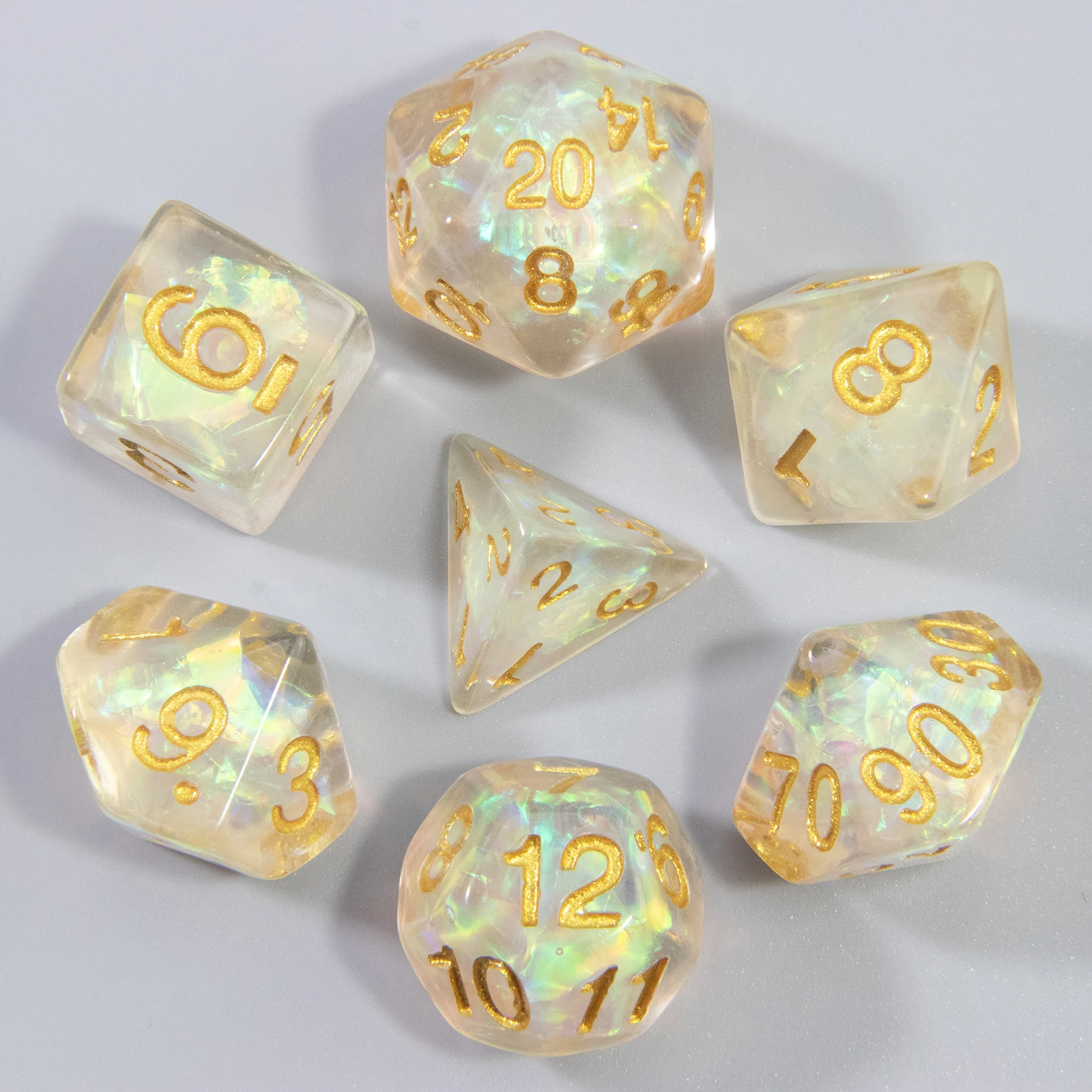 New Sequin Dice Set of D4 D6 D8 D10 D00 D12 D20 Game Dice for DND Board Game Accessories Lovers