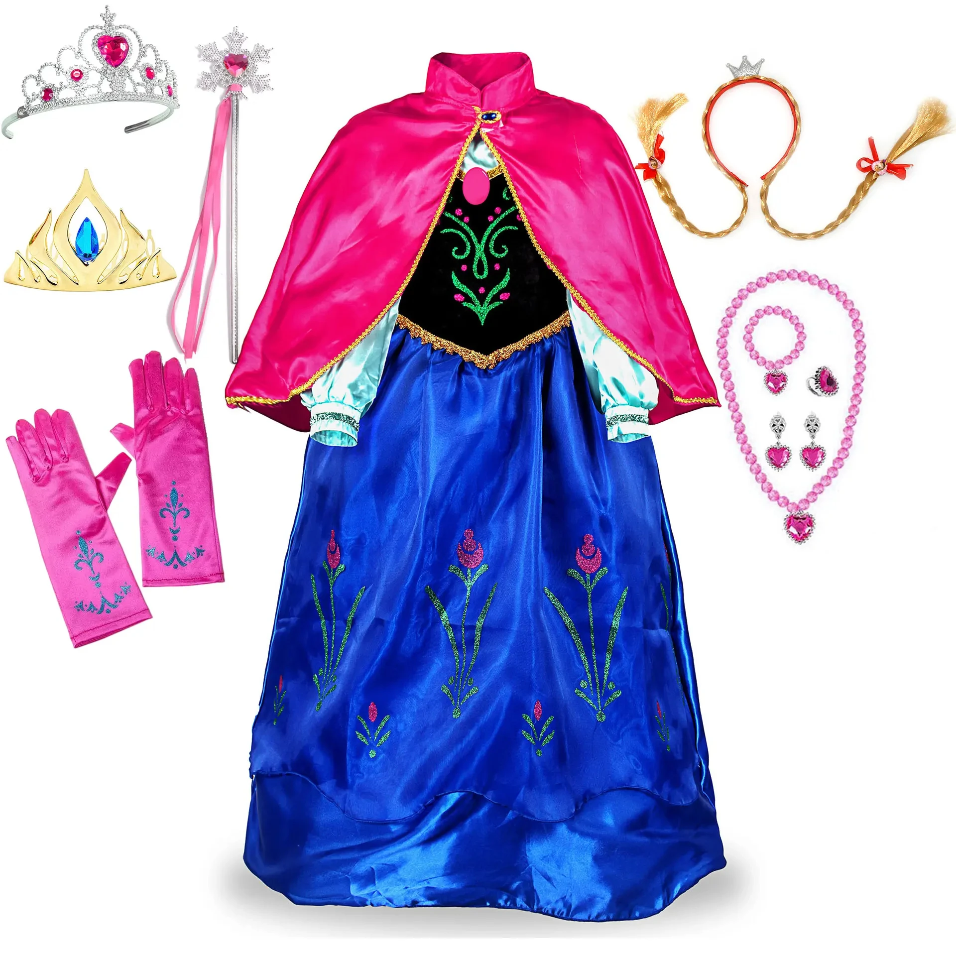 

Frozen Elsa Anna Princess Dress Girl Frozen Rapunzel Costume Kids Birthday Party Dress Up Halloween Carnival Cosplay Theme Party