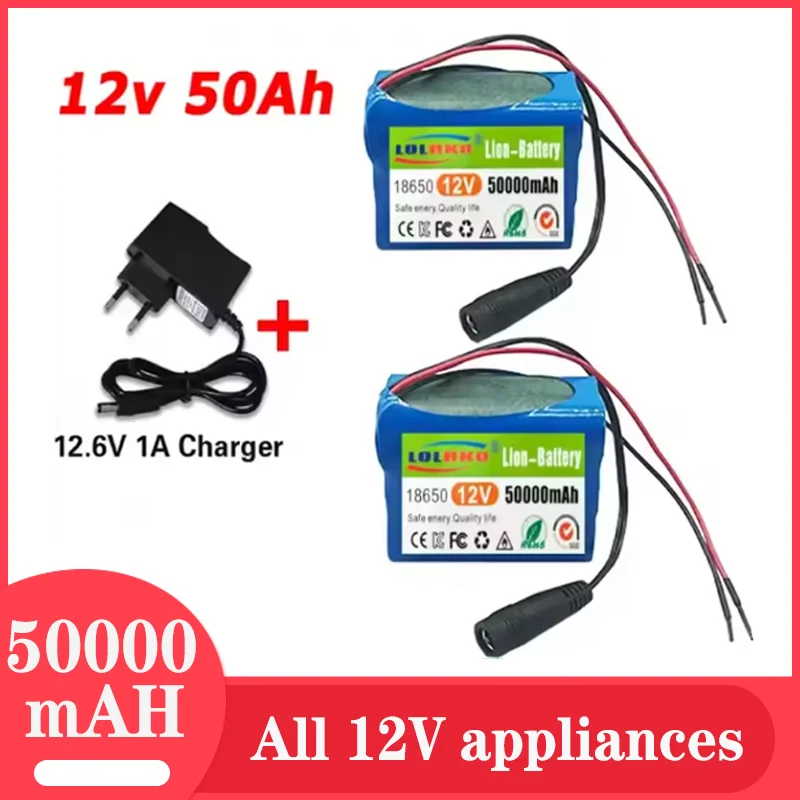 

NEW Durable high capacity 3S2P 12V 50Ah 18650 lithium-ion rechargeable battery with Bms lithium battery pack protection board