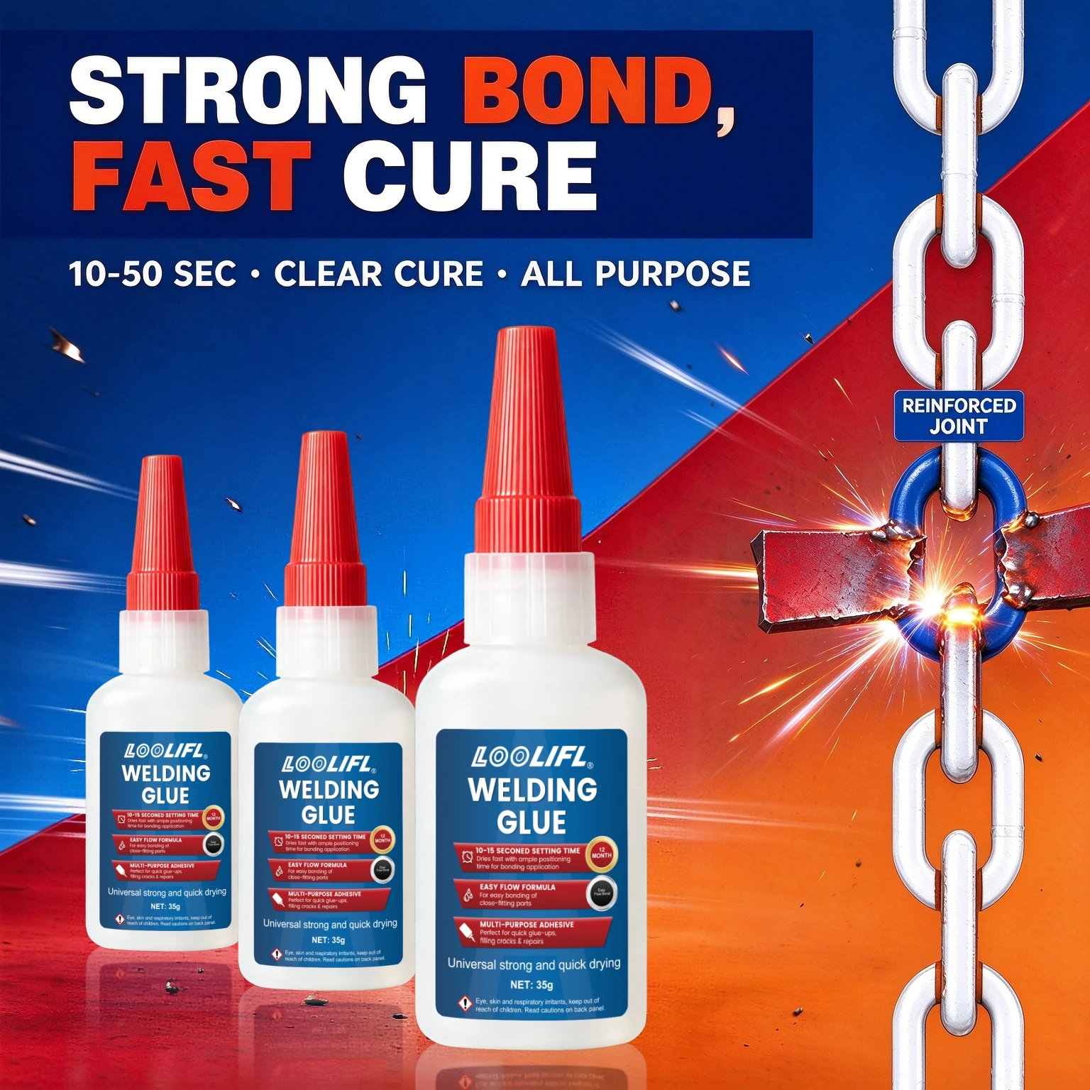 Welding High Strength Oily Glue Universal Superglue 10-15s Quick Drying Instant Adhesive for Metal Plastic Ceramic Wood Repair