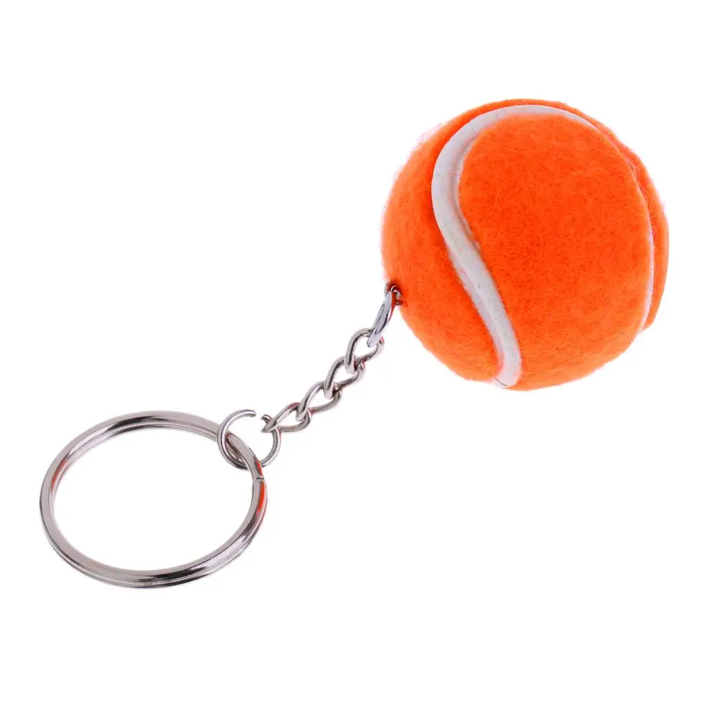 Metallic Keychain with Tennis Ball Pendant Souvenir Gift for