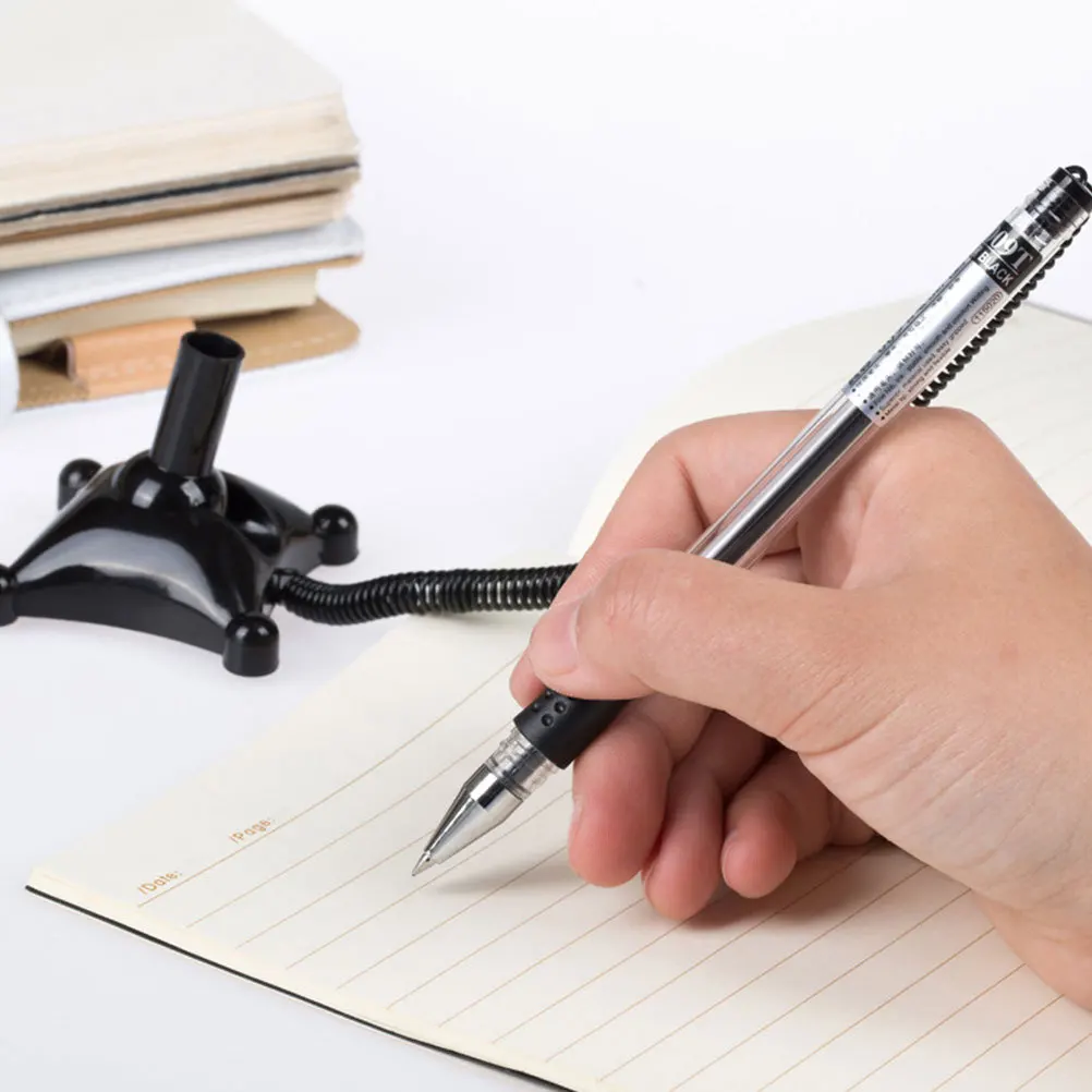 

3pcs Counter Office Stationery Hotel Writing Desk Stand Design Smooth Writing Business Signature Pen Plastic Table Fixed Pen