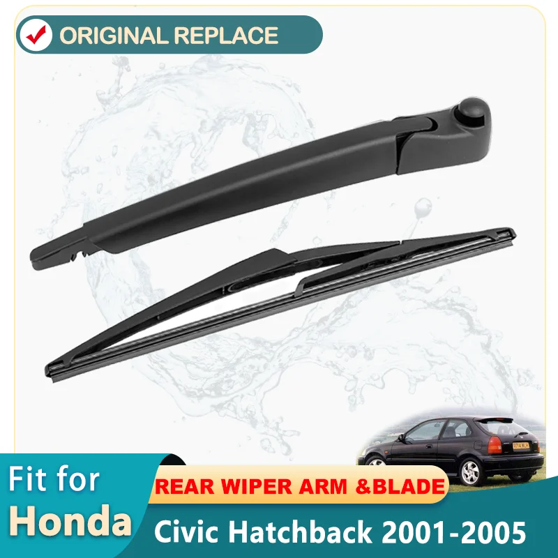 12“ Rear Wiper Clean Back Windshield Wiper Blade Arm Set fit for Honda Civic HatchbackHatchback 2001 2002 2003 2004 2005