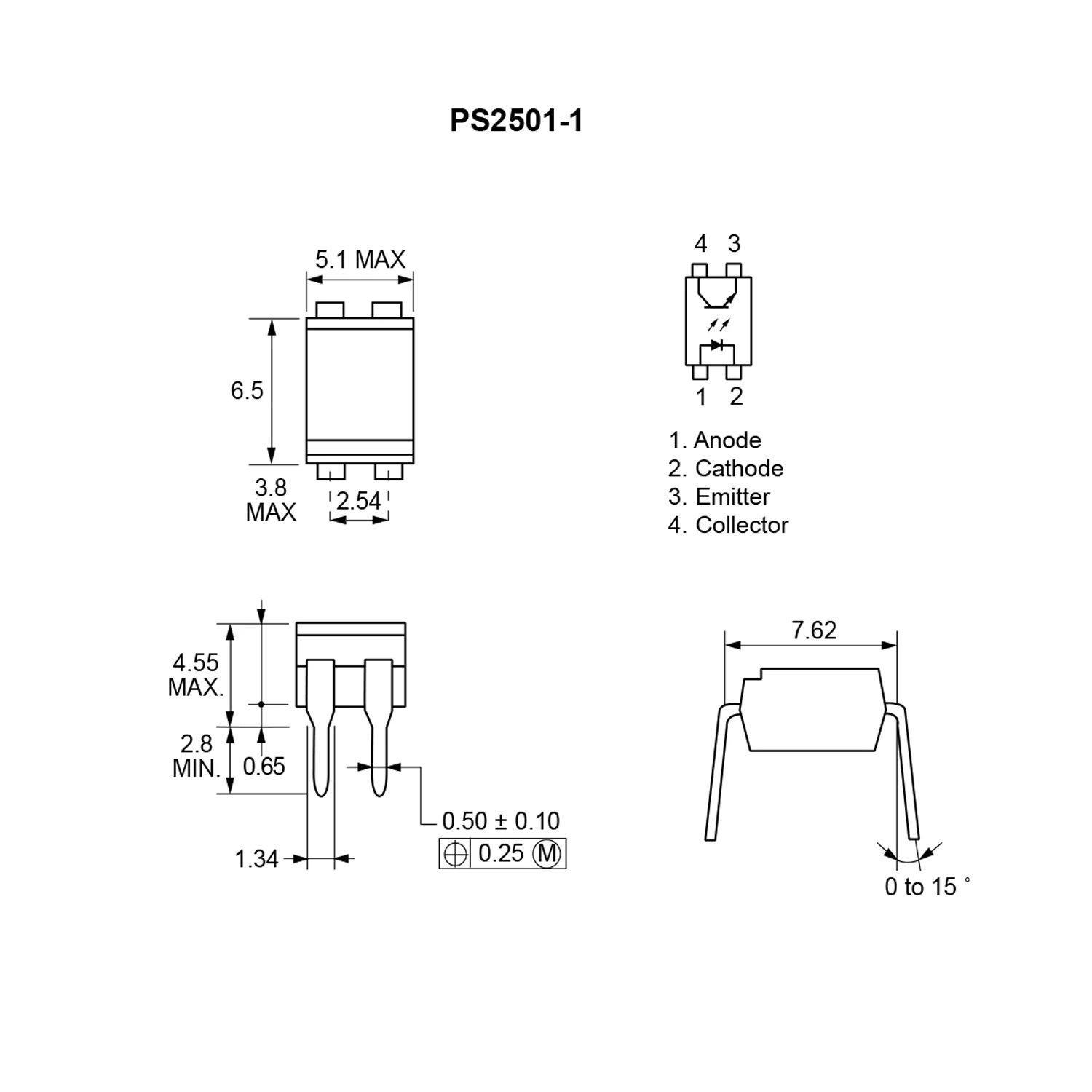 50PCS/LOT PS2501 2501 P2501 CYPS2501 DIP4 DIP Photoelectric Coupler Optocoupler Opto Triac Couple New and Original  IC Chanzon