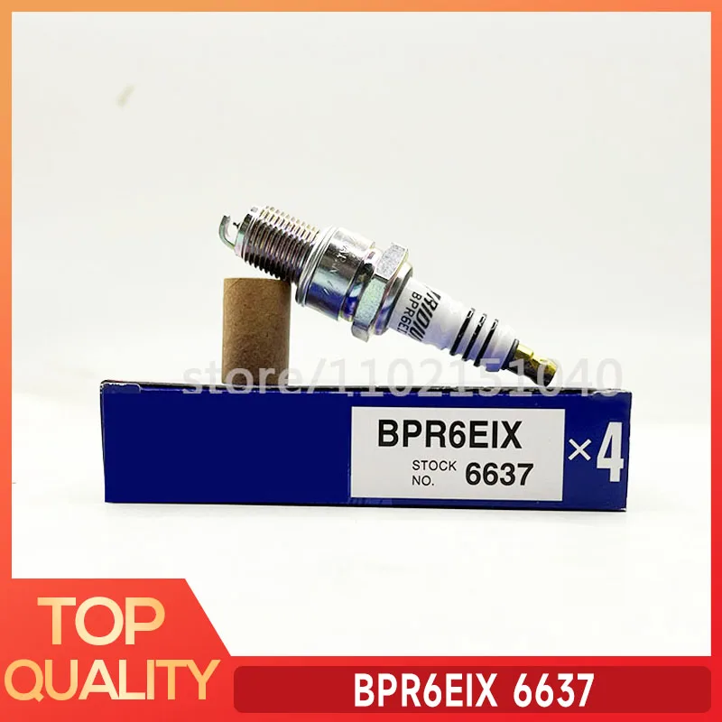 Image of 4 Stück BPR6EIX 6637 Iridium-Zündkerzen für Audi Subaru BMW Nissan IW20 BPR6EIX 6637 Auto-Zündkerzen