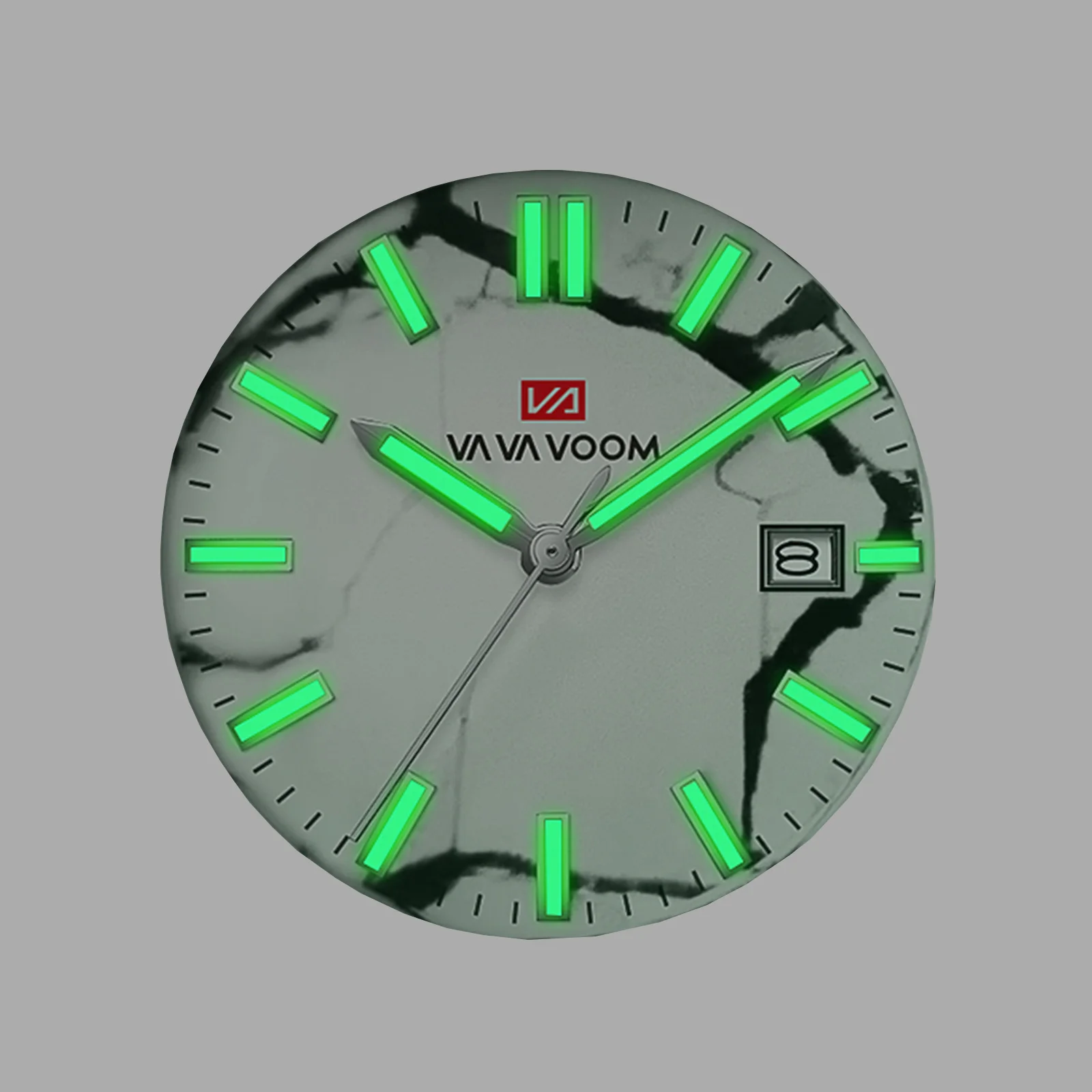 ساعة رجال الأعمال VA VA VOOM العلامة التجارية الأعلى حركة الكوارتز الأصلية 40 مللي متر نمط الرخام الهاتفي الفاخرة ليلة ضوء ساعة معصم رياضية