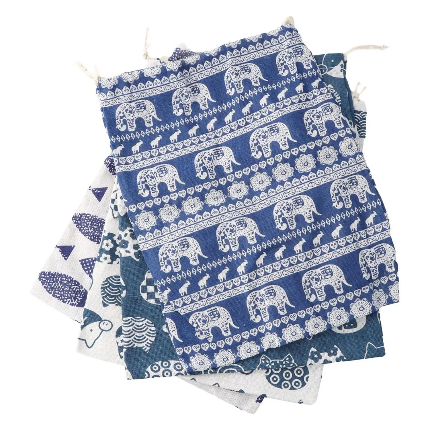 Cotton Linen Small Drawstring Bags Lipstick Toiletry Makeup Organizer Coin Pocket Bags Purse Keys Earphone Storage Bag