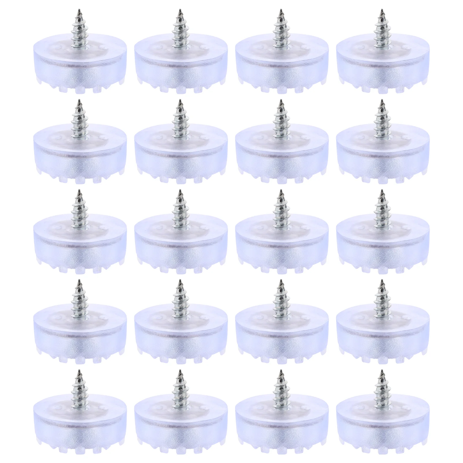 20 Pcs Silent Anti-slip Heightening Pad Screw-on Rubber Feet for Furniture Foot Pads Non-slip Chair Legs Spikes