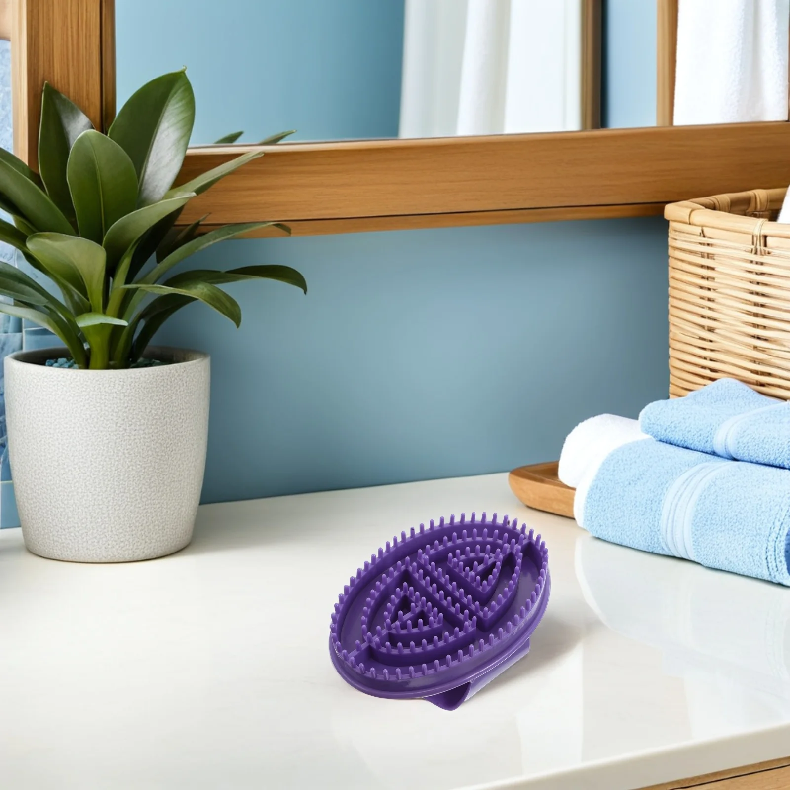 

2Pcs Massage Oil Brush Handheld Plastic Body Scraping Brush for Waist Belly Scalp Legs Meridian Muscle Release Tool