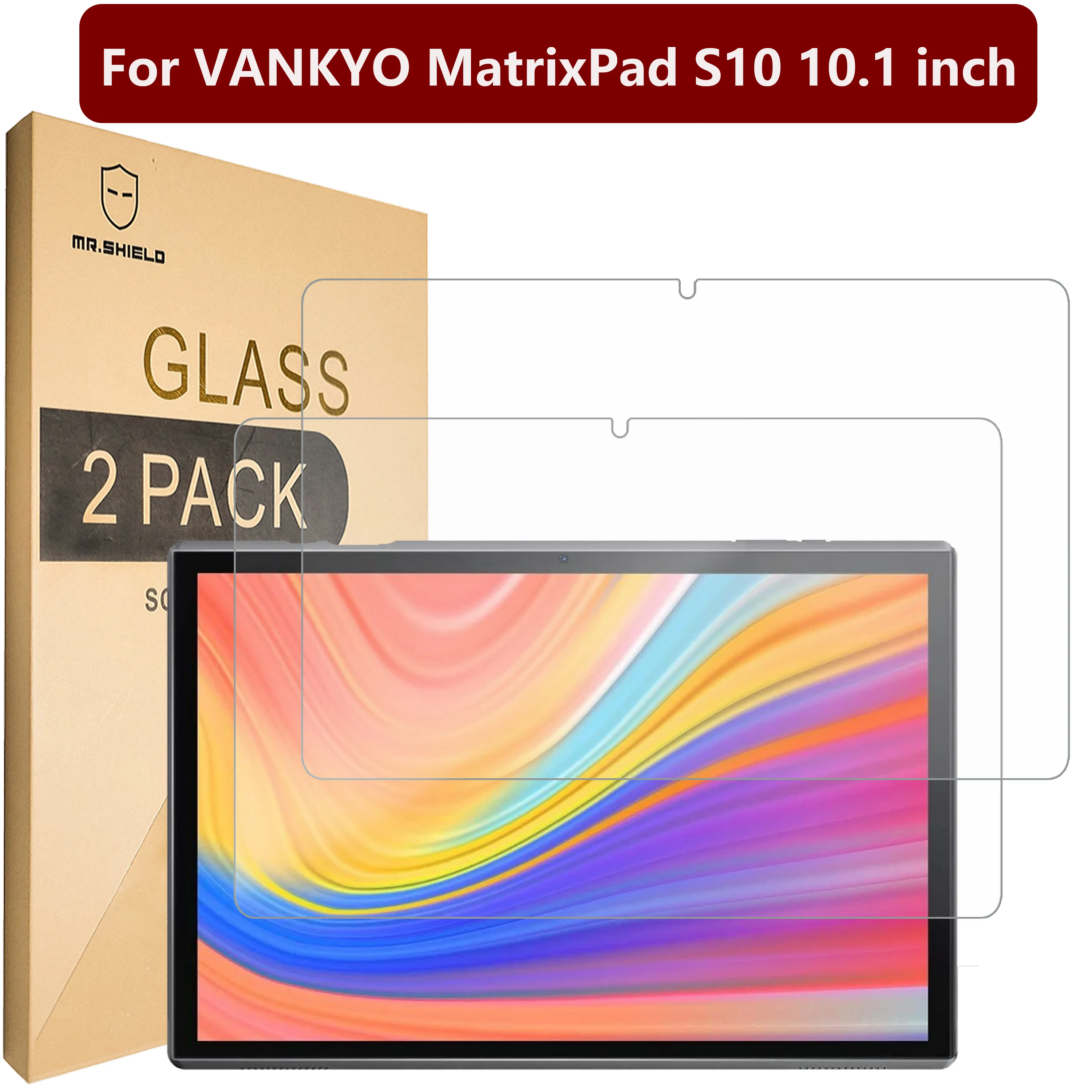 Mr.Shield Screen Protector compatible with VANKYO MatrixPad S10 10.1 inch [Tempered Glass] [2-PACK] [9H Hardness]