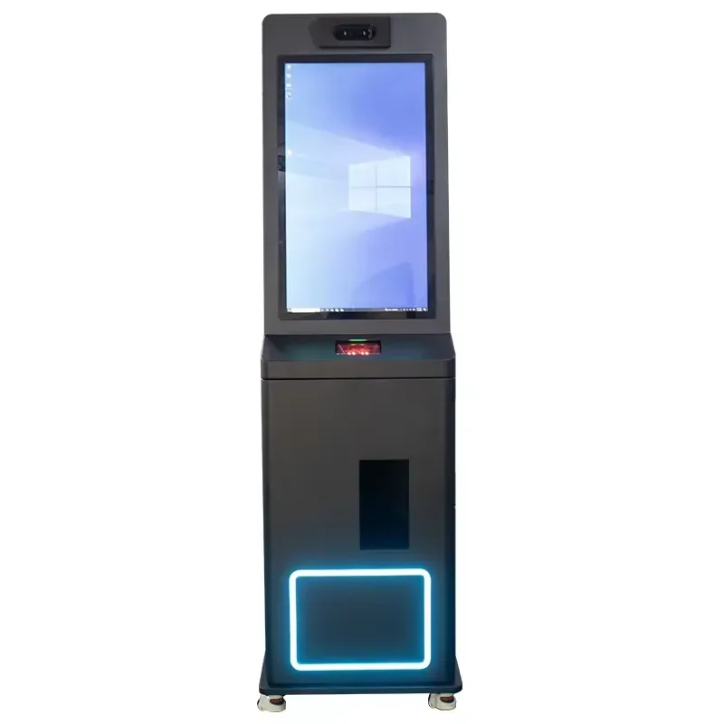 Free Stand Name Badge Printing Self Service Touch Screen Room Card Ticket Convention Card Dispenser Printer Kiosk with Wheels