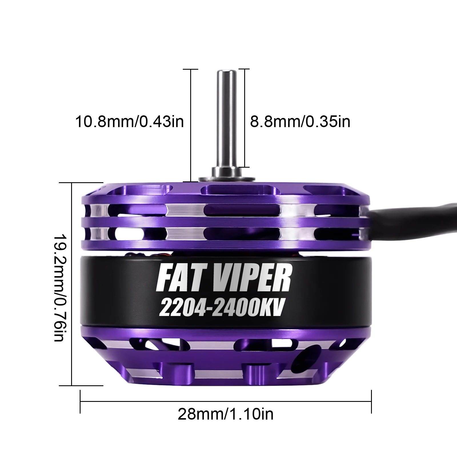 Fat Viper 2204 Outrunner Brushless Motor & Transmission for 1/18 RC Crawler TRX4M