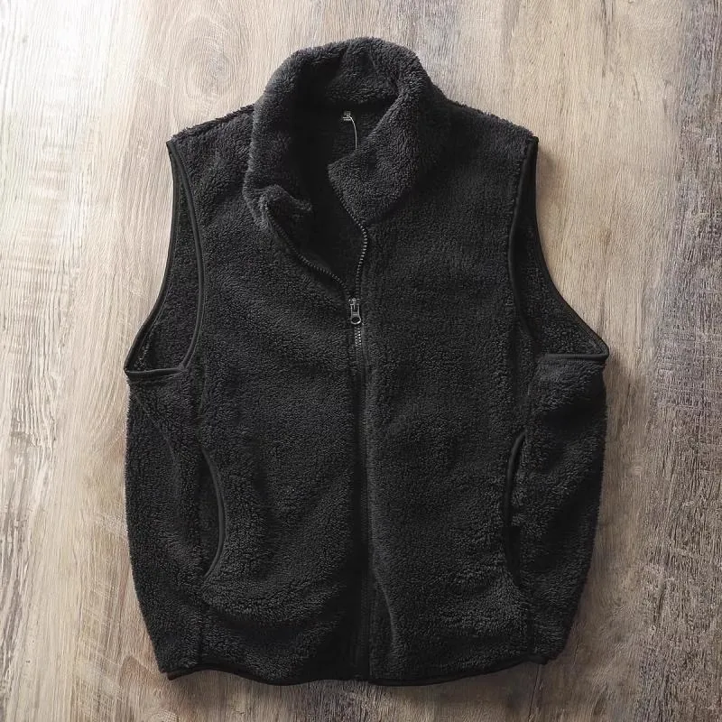 

Мужской утепленный жилет American Sle из кораллового флиса с воротником-стойкой и подплечниками для осени и зимы, повседневная рабочая одежда