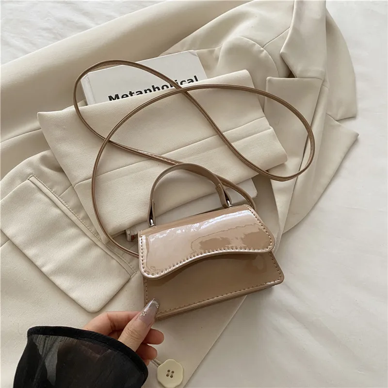 Schicke Glänzende Mini-Klapptasche, Abnehmbarer Riemen Crossbody Schultertasche, Modische Vielseitige Alltags- und Arbeitshandtasche für den Arbeitsweg – Detail 2