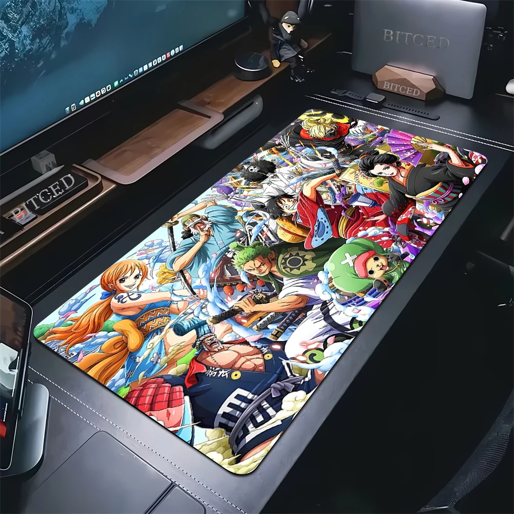 One Piece Zoro Roronoa Locking Edge Mouse Pad Game Gaming Mousepad XL Large Gamer Keyboard PC Desk Mat Computer Tablet Mouse Pad