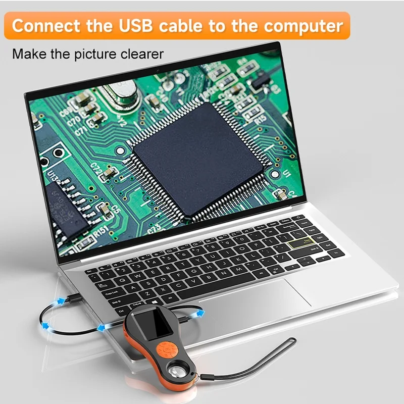 المكبر الرقمي 2MP فيديو مجهر محمول 2.0 ''شاشة 8 المصابيح مع عدسة مكبرة لنظام التشغيل Windows/Mac 32B TF بطاقة للخيار