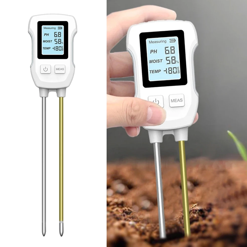 

3 In1 Soil PH Tester LCD Screen Soil PH Meter Digital Plant Temperature Environment Humidity Meter for Gardening Lawn Farming