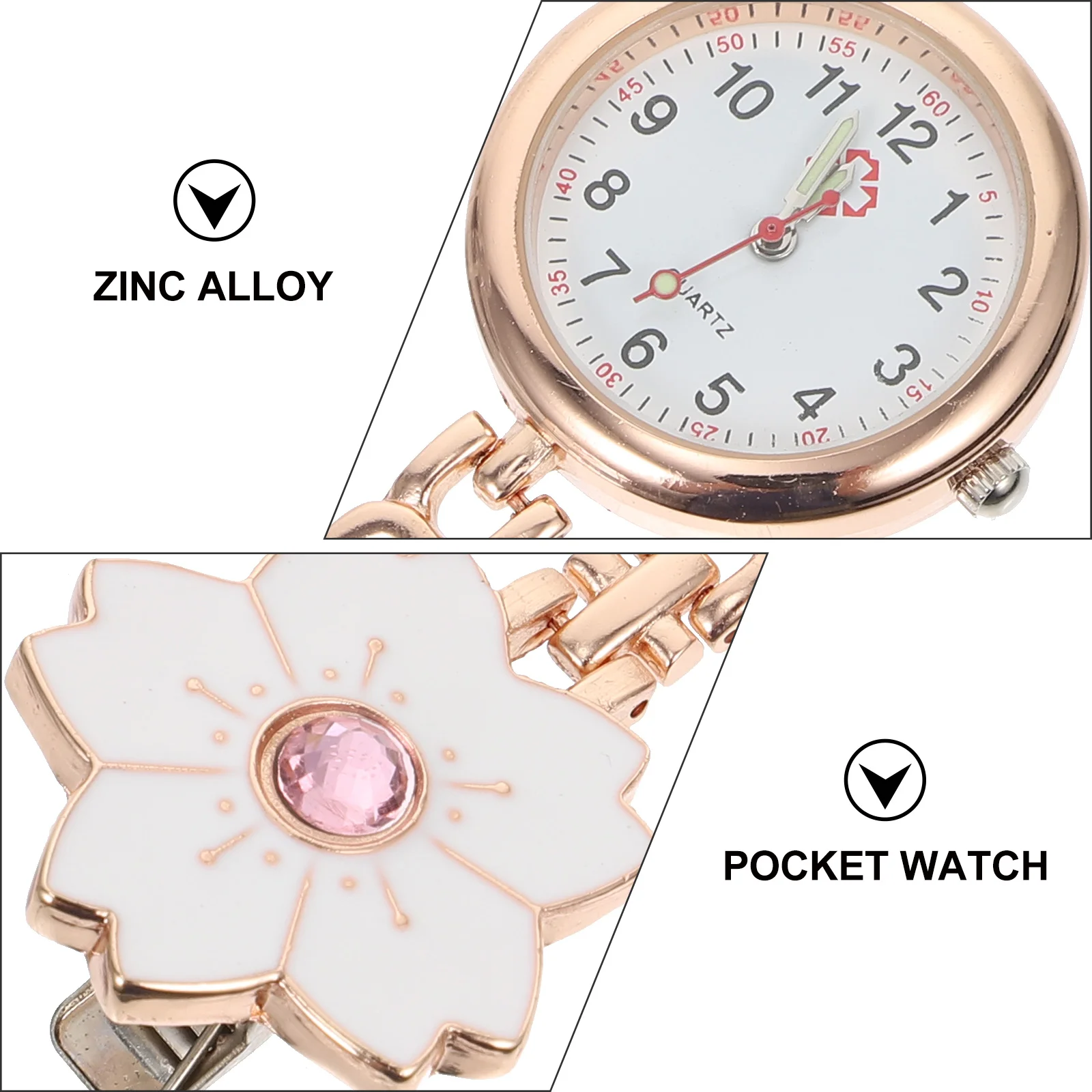 Nurse Table Clip-On Watch Pocket Digital Ladies Watches Medical Number Mineral Strengthened Glass Mirror Timing Chest Hanging