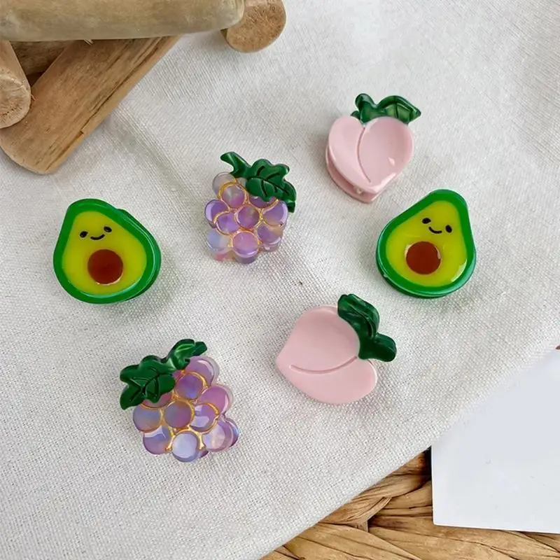

P9FE Lovely Hair Claw Mini Fruit Hair Clip Shimmering for Woman Camping Side Bangs Hair Delicate Jaw Clip for Girl