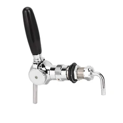 Belgian Beer Tap Faucet, G5/8 thread shank & Keg Flowing Control Ball Home Brewing Silver Draft Beer Tap Beer Soda Kit