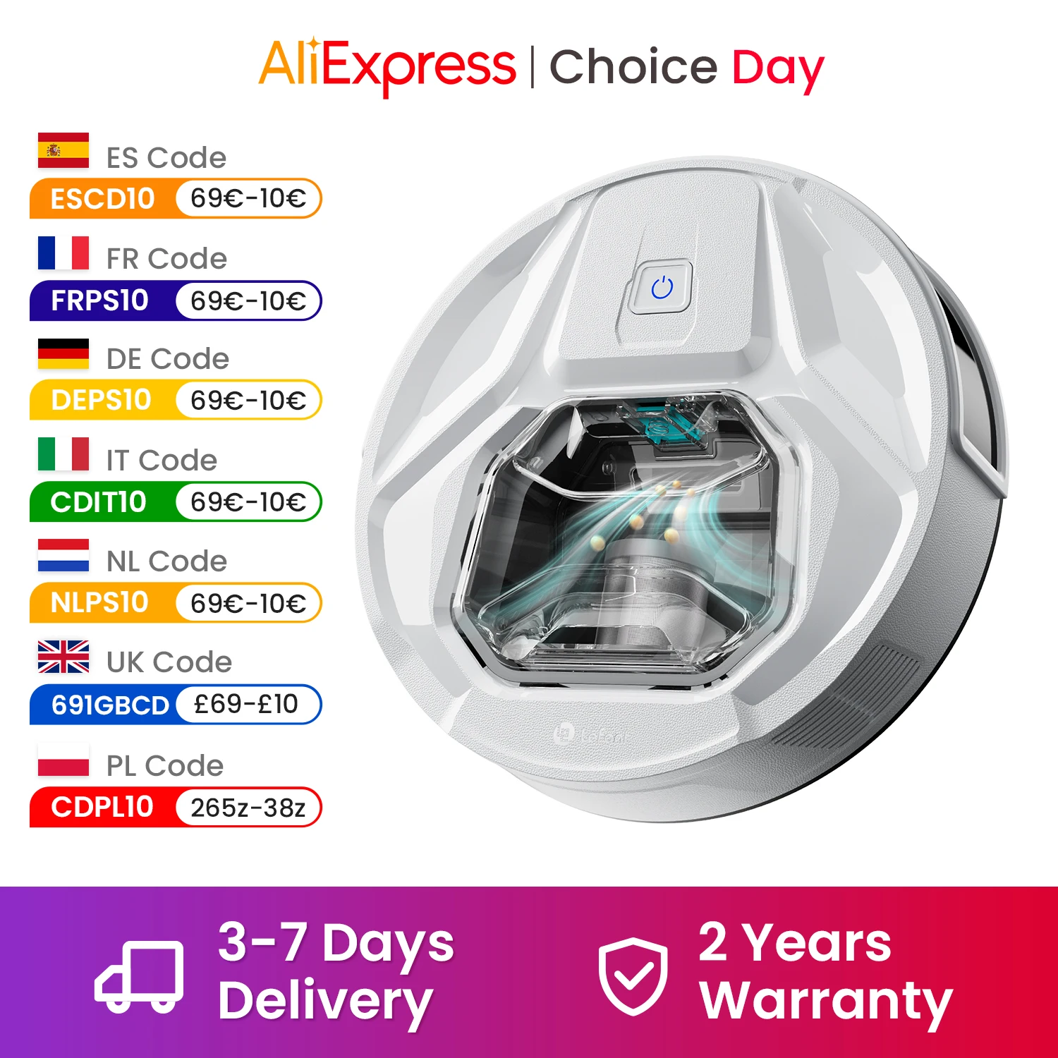 Lefant M320 6000Pa Robot aspirateur à aspiration puissante avec vadrouille, autonomie de 210 minutes, poubelle visible de 800ML, détection de tapis