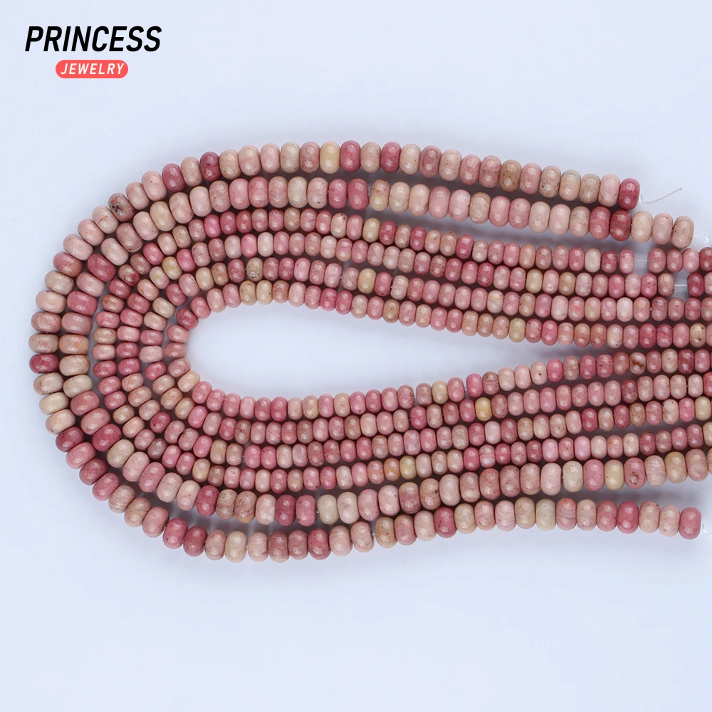 A ++ Natuurlijke Rode Rhodoniet 5*8Mm Rondelle Kralen Voor Sieraden Maken Armbanden Ketting Handwerk Diy Accessoires Groothandel