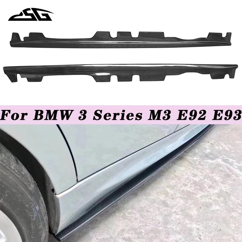 Carbon fiber Side Skirts Extensions Lip Flaps Apron Side Door Bumper panel For BMW 3 Series M3 E92 E93 Body Kit