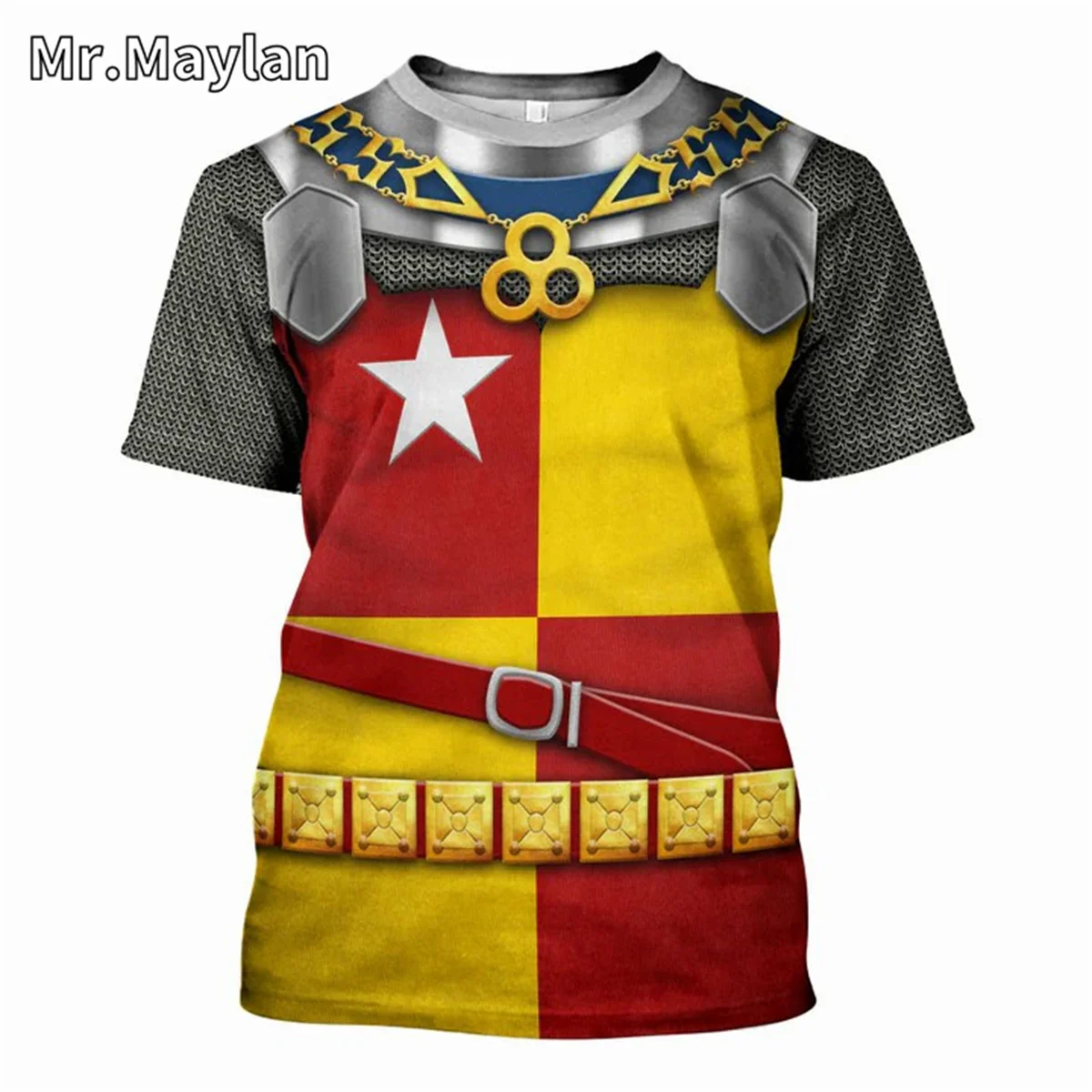 Medieval Knights Armor Cosplay Costume Tshirt 3D Men T shirt Vintage Fashion Short Sleeve Shirt Summer Streetwear Unisex Tee-009